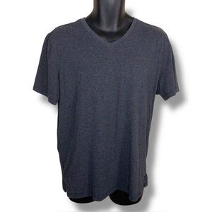 Large One Day Away Grey Short Sleeve Tee Vneck Tshirt Casual Cotton Blend